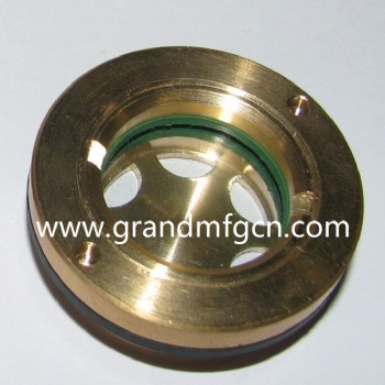 GrandMfg® Circular Brass Oil level Sight Glass Ölschauglas With Relfector(BSP & Metric Thread)