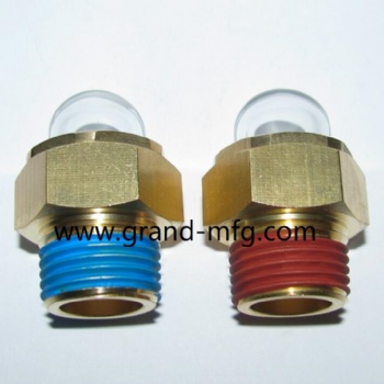 GrandMfg® Domed Hexagon Brass Oil Sight Glass plugs (NPT,BSP & Metric Thread)