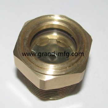 G3/4寸1寸2寸G1 1/4寸黄铜液位观察镜油位器油窗油镜堵头