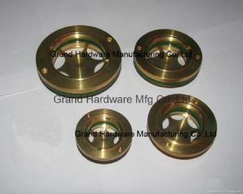GrandMfg® Circular Brass Oil level Sight Glass Ölschauglas With Relfector(BSP & Metric Thread)