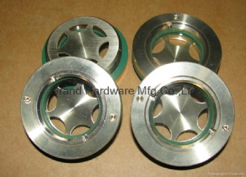 GrandMfg® Circular Brass Oil level Sight Glass Ölschauglas With Relfector(BSP & Metric Thread)