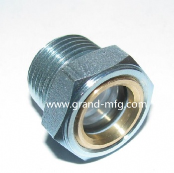 铁镀锌液位器油窗油位计NPT1寸3/4寸钢视镜油镜 现货