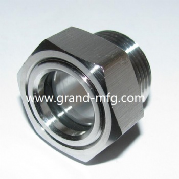 hydraulic cylinders aluminum oil sight glass oil gauge indicators BullsEye with hexagon head