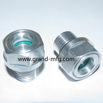 BSP G1/8寸减速机油镜铝外六角M26X1.5油窗油标油镜