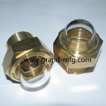 Hydraulic Fluid Tank Brass Sight Glass Gauge plug NPT thread
