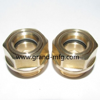 G thread 3/4 brass oil level sight glass gauge surge tank sight glass