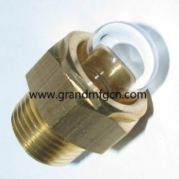 M12X1.5 blower brass dome oil sight glass with super clear glass