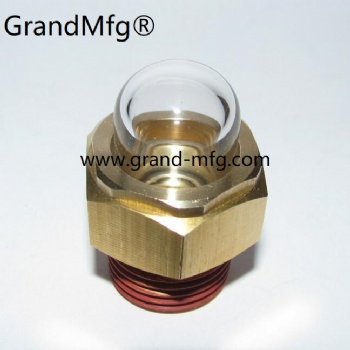G3/4 inch brass domed shaped oil sight glasses oil sight window 3D sight port