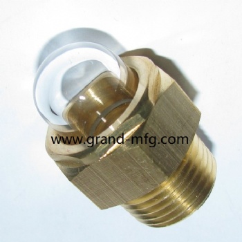 QUALITY M20X1.5 3-D BullsEye BRASS SIGHT GLASS WITH SUPER CLEAR GLASS